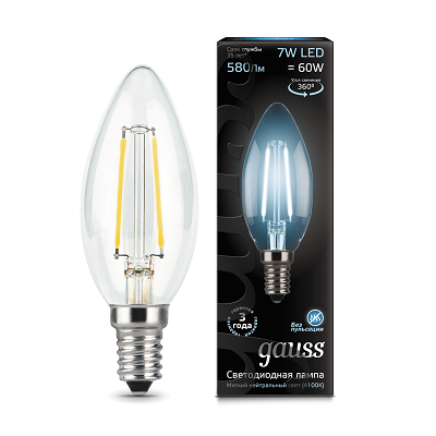 Лампа LED Filament Candle E14 7W 4100K 103801207